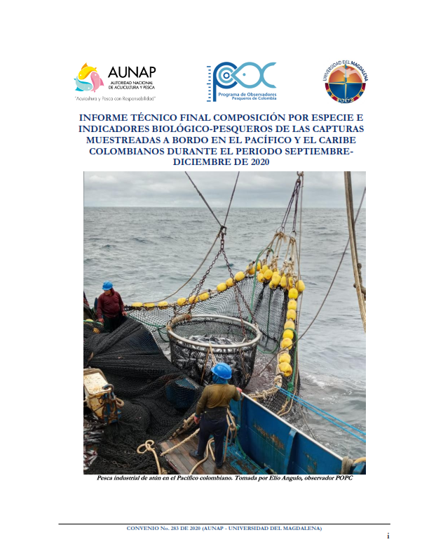 Composición por especie e indicadores biológico-pesqueros - POPC