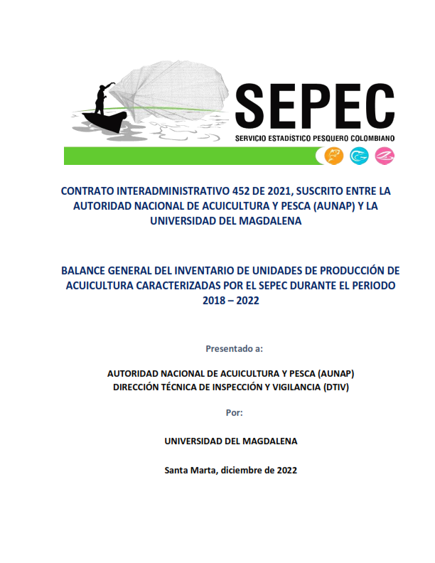 Balance general del inventario de unidades de producción de acuicultura